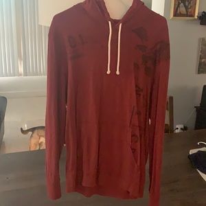 American Eagle long sleeve T hooded/ with pouch